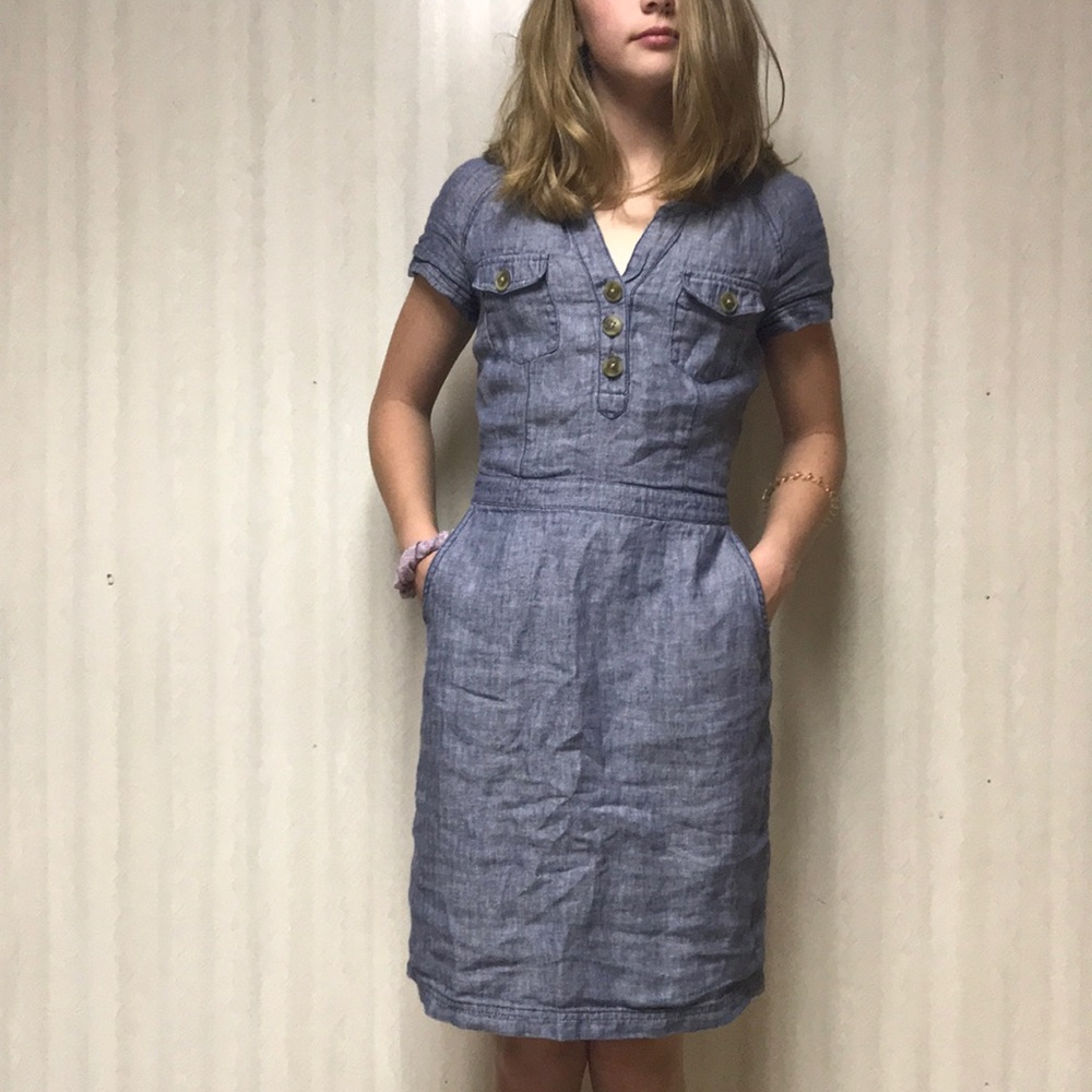Faux Denim Casual Dress